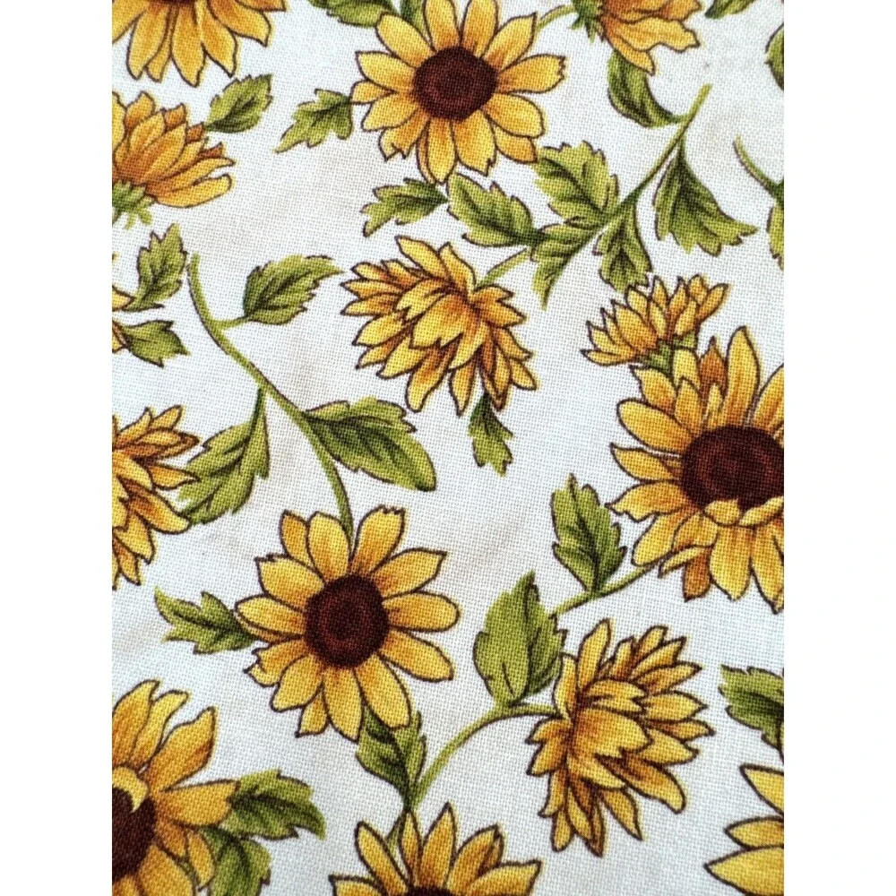 Vintage Sunflower Quilted Fabric Placemats Set of 4 Cottagecore Table Decor